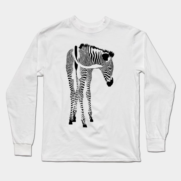 Zebra Long Sleeve T-Shirt by CloudyGlow